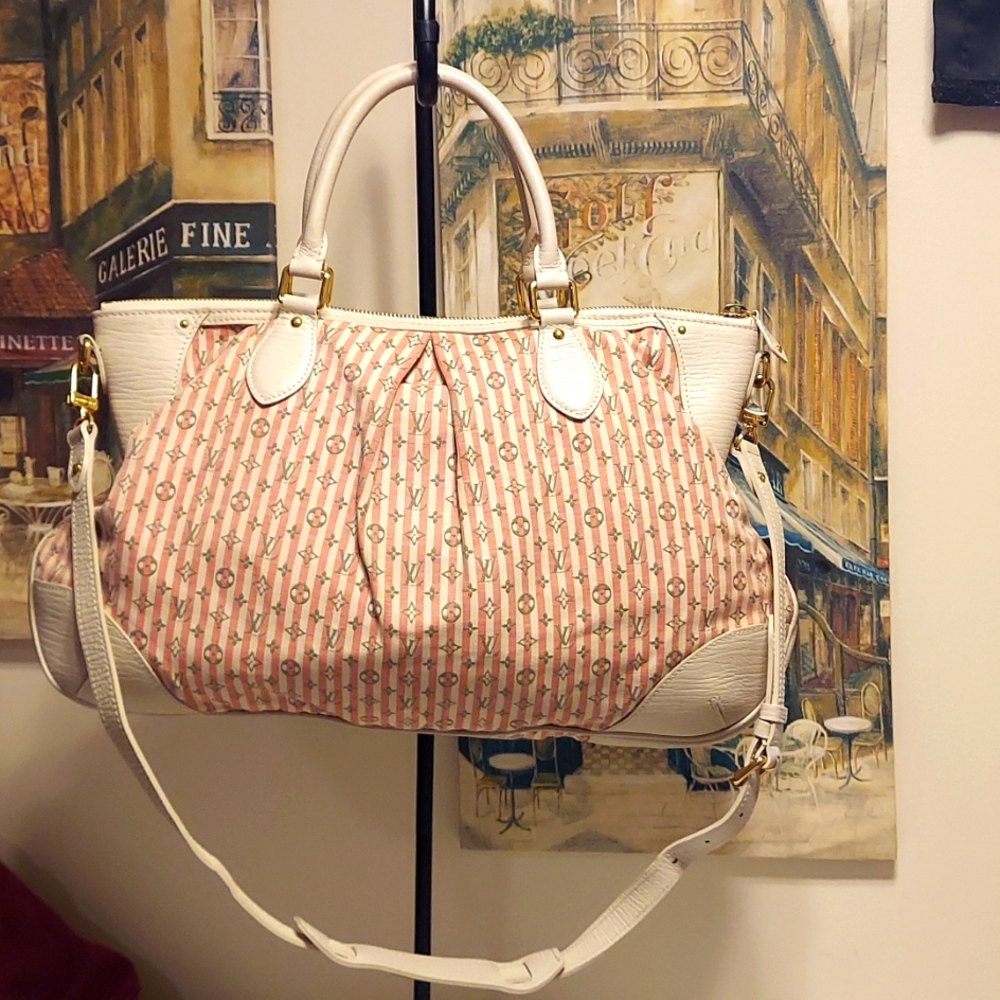 Louis Vuitton Monogram Mini Lin Croisette Marina Pink/Gray 2 Way Bag. VGC!